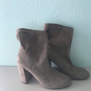 Grey Suede high heels ankle Boots